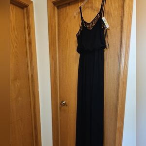 NWT Black Sheer Wide Leg Jumpsuit with Shorts Size M